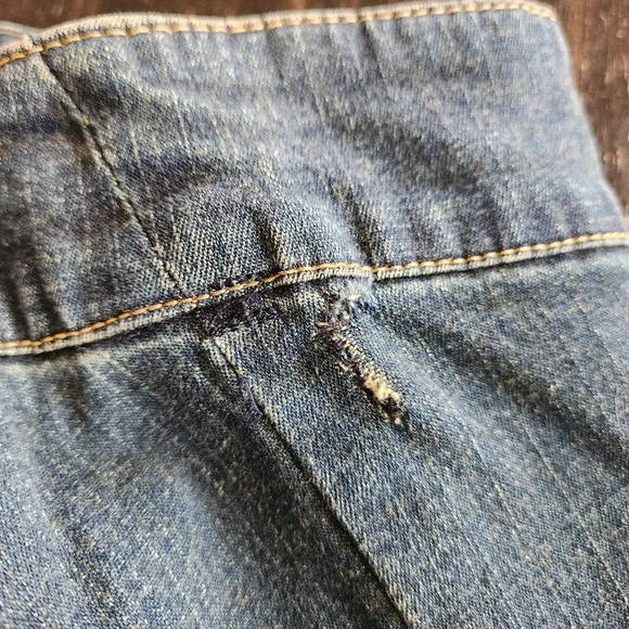 Vintage Y2K Baby Phat Denim Strapless Tube Blue Dress Cat Logo Size 1 Stretchy - Picture 6 of 12